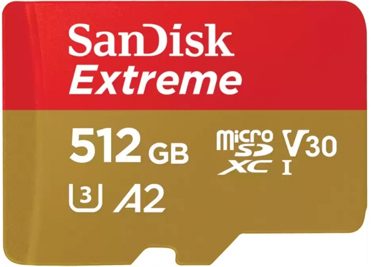 Карта памяти SanDisk microSD 512GB C10 UHS-I U3 Extreme V30 (SDSQXAV-512G-GN6MN) - Фото 1
