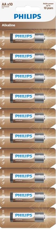 Батарейка тип AA Philips Entry Alkaline AА 10 шт. (LR6AL10S/10) - Фото 1