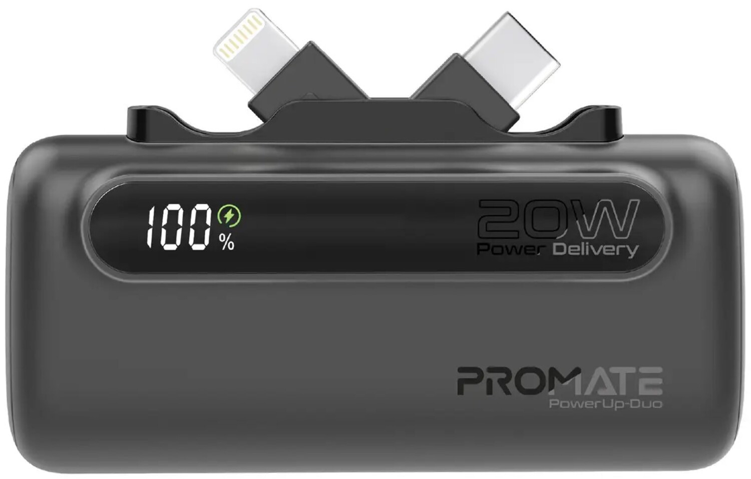 Батарея мобільна Promate 5000mAh USB-C, Lightning (powerup-duo.black) - Фото 1