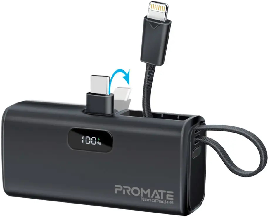 Батарея мобильная Promate 5000mAh (nanopack-5.black) - Фото 1