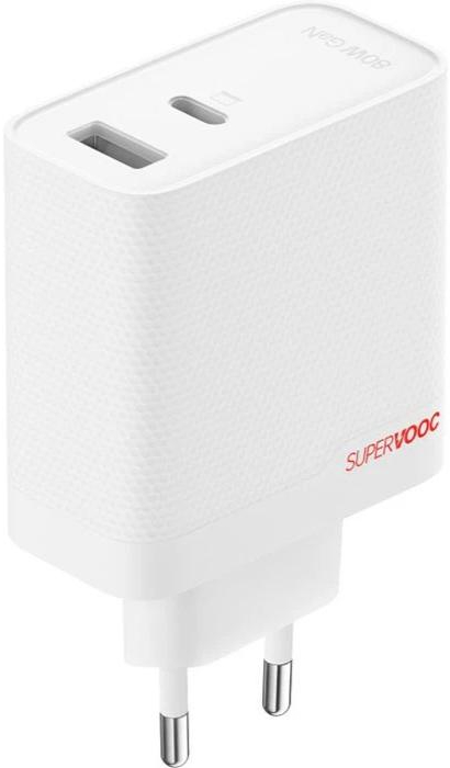 Сетевое зарядное устройство OPPO SUPERVOOC 80W Dual Ports GaN (OSAB7CF3AE) White - Фото 1