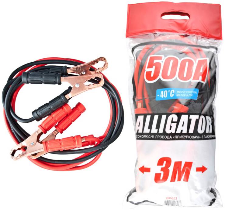 Стартовый провод ALLIGATOR 500А 3м (BC653) - Фото 1