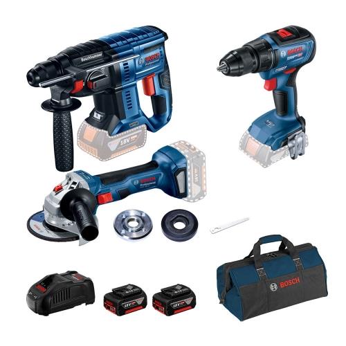 Набор электроинструментов Bosch GBH 180-LI + GSR 18V-50 + GWS 180-LI (0.615.990.M32) - Фото 1