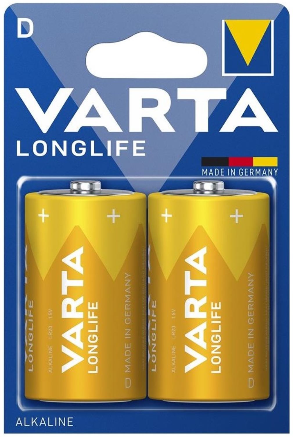 Аккумулятор Varta Longlife щелочная D(LR20) блистер 2 шт. (04120101422) - Фото 1
