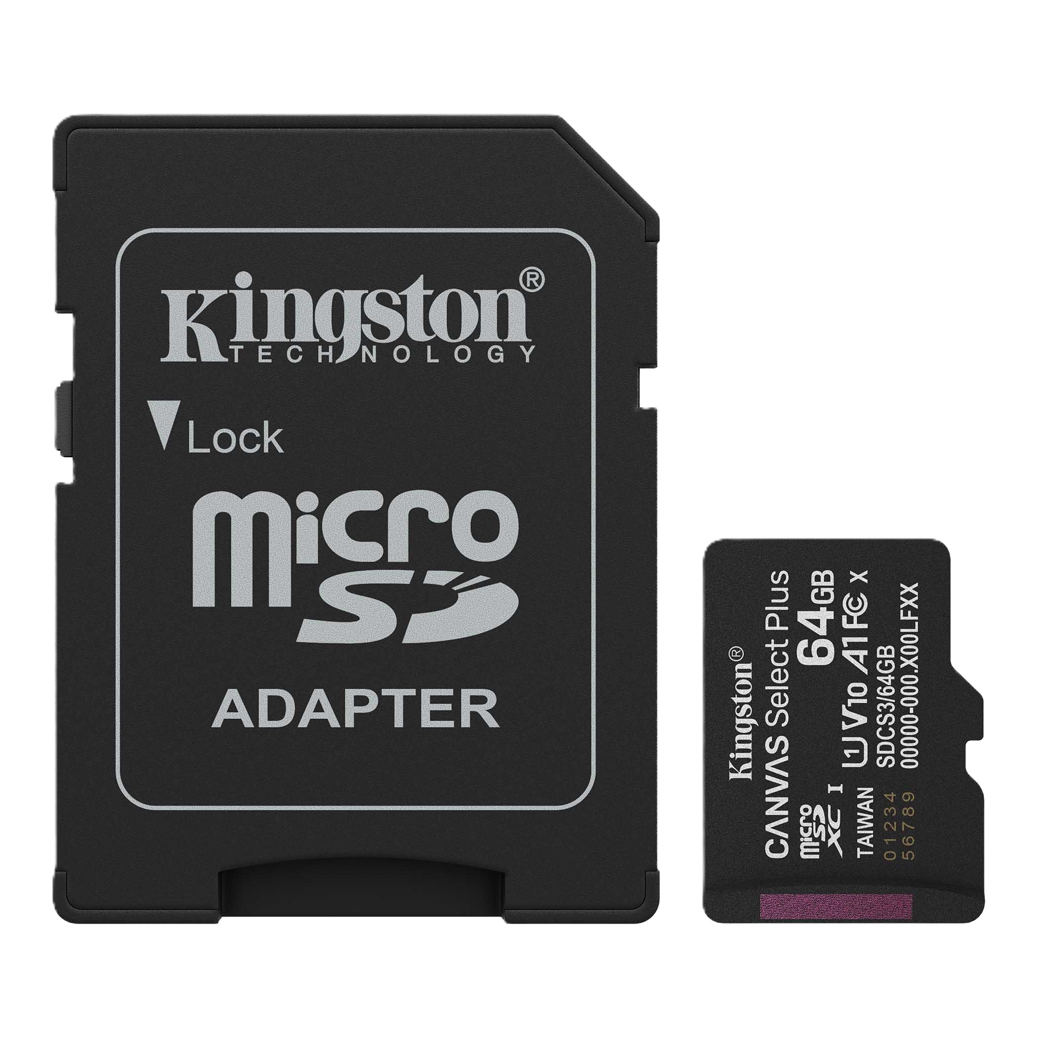 Карта памяти Kingston 64GB microSDXC Canvas Select Plus Gen3 (SDCS3/64GB) - Фото 1