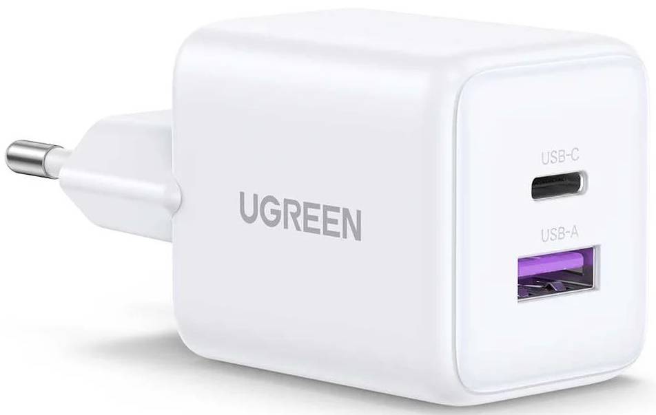 Купити Мережевий зарядний пристрій UGREEN X516 30W 2-Port GaN Fast Charger White (65015) - Фото 1 Мережевий зарядний пристрій UGREEN X516 30W 2-Port GaN Fast Charger White (65015) - Фото 1