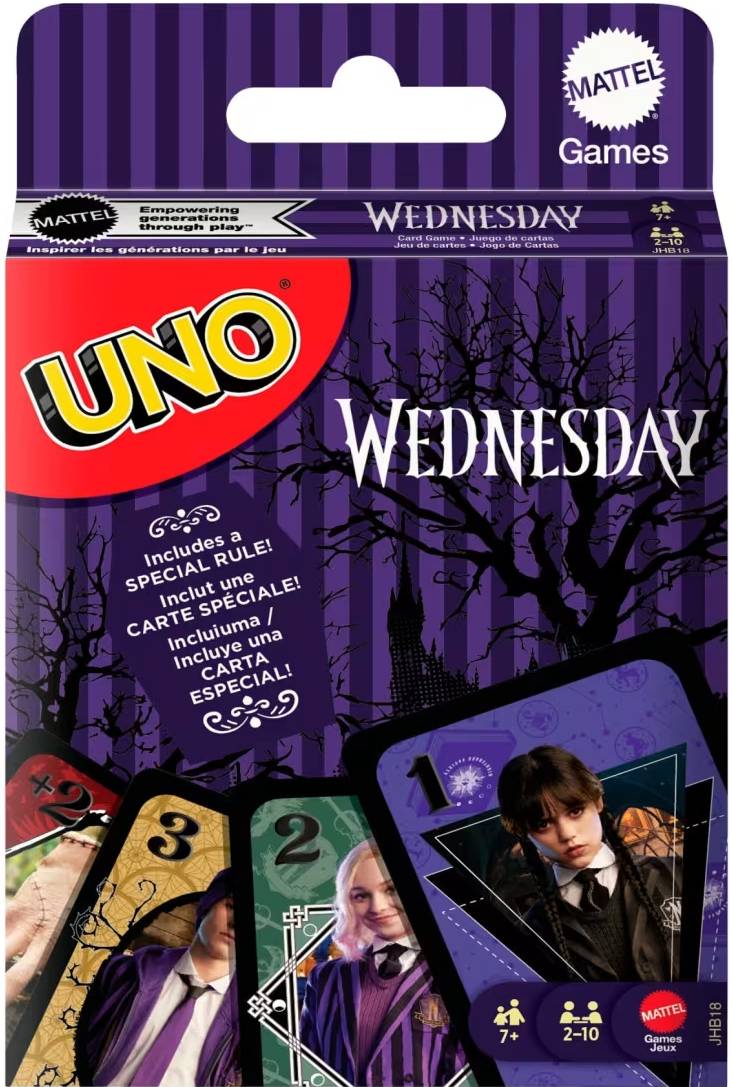 Купить Настольная игра карточная (8+) UNO UNO «Wednesday» (JHB18) - Фото 1 Настольная игра карточная (8+) UNO UNO «Wednesday» (JHB18) - Фото 1