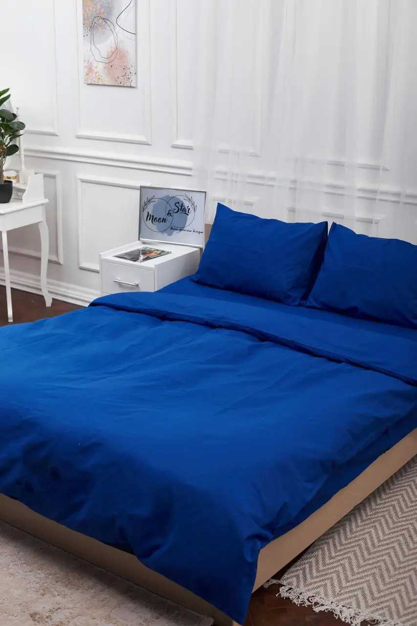 Комплект постельного белья детский Moon&Star 110х140 нав. 2х50х50 Blue Бязь Gold Люкс (MS-830000002) - Фото 1