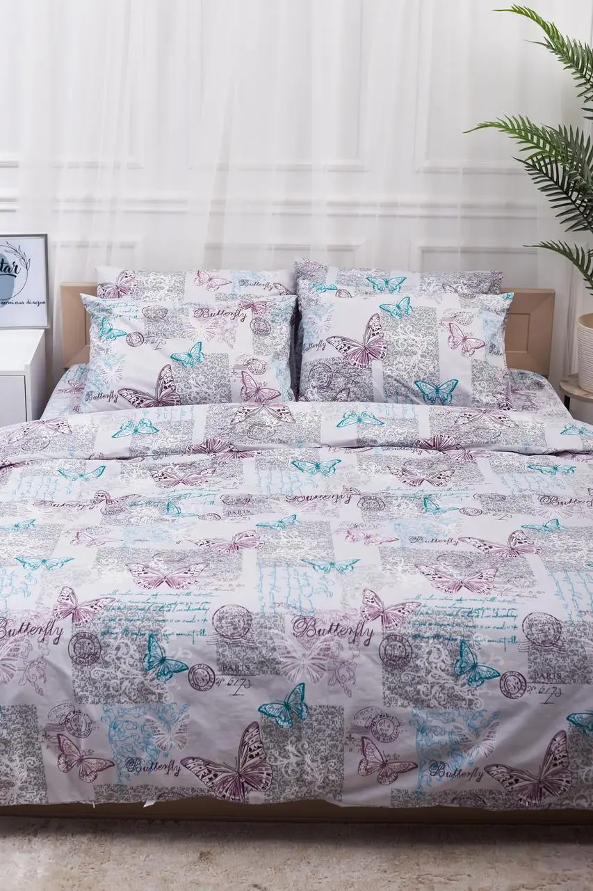 Комплект постельного белья детский Moon&Star 110х140 нав. 2х40х60 Butterfly Бязь Gold Люкс (MS-830000005) - Фото 1