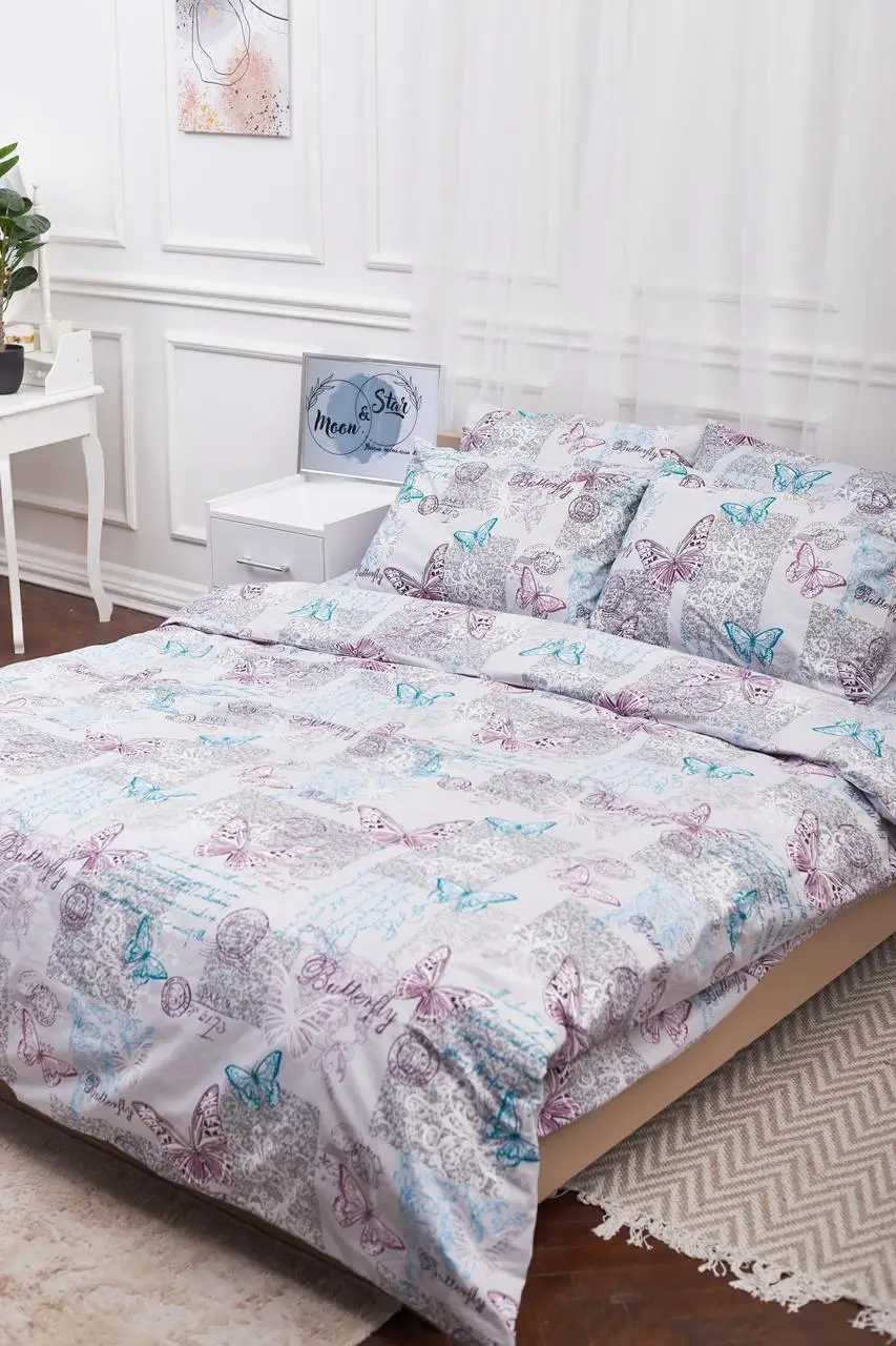 Комплект постельного белья детский Moon&Star 110х140 нав. 2х50х50 Butterfly Бязь Gold Люкс (MS-830000006) - Фото 1