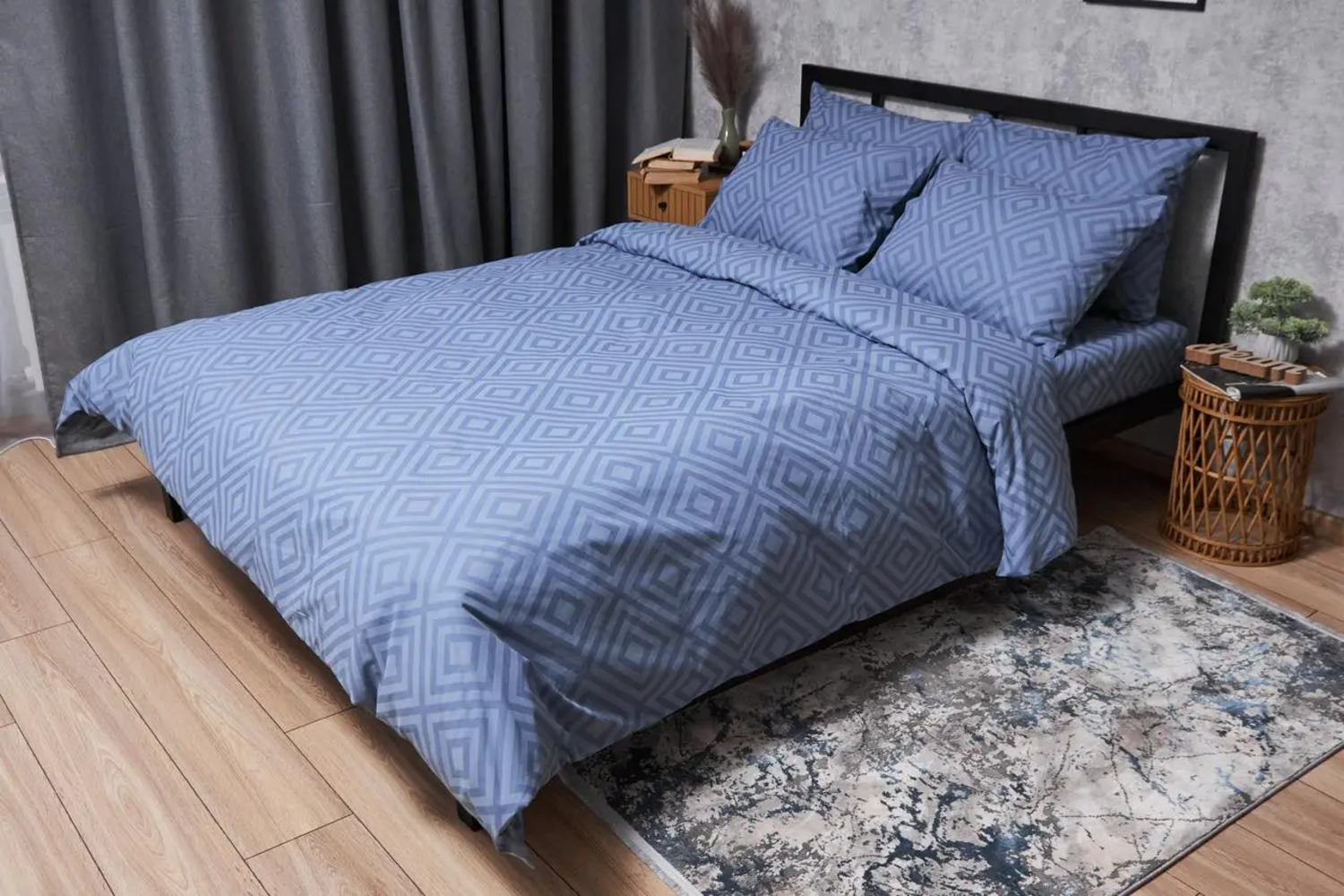 Комплект постельного белья Moon&Star Бязь Gold Люкс «Crystal» 143х210 см нав. 2х50х70 (MS-820004636) - Фото 1