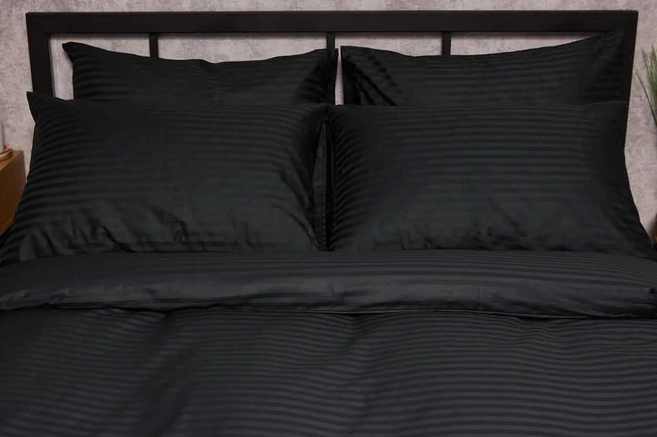 Наволочка Moon&Star Satin Stripe Midnight Luxe 70х70 2 шт. (MS-840000653) - Фото 1