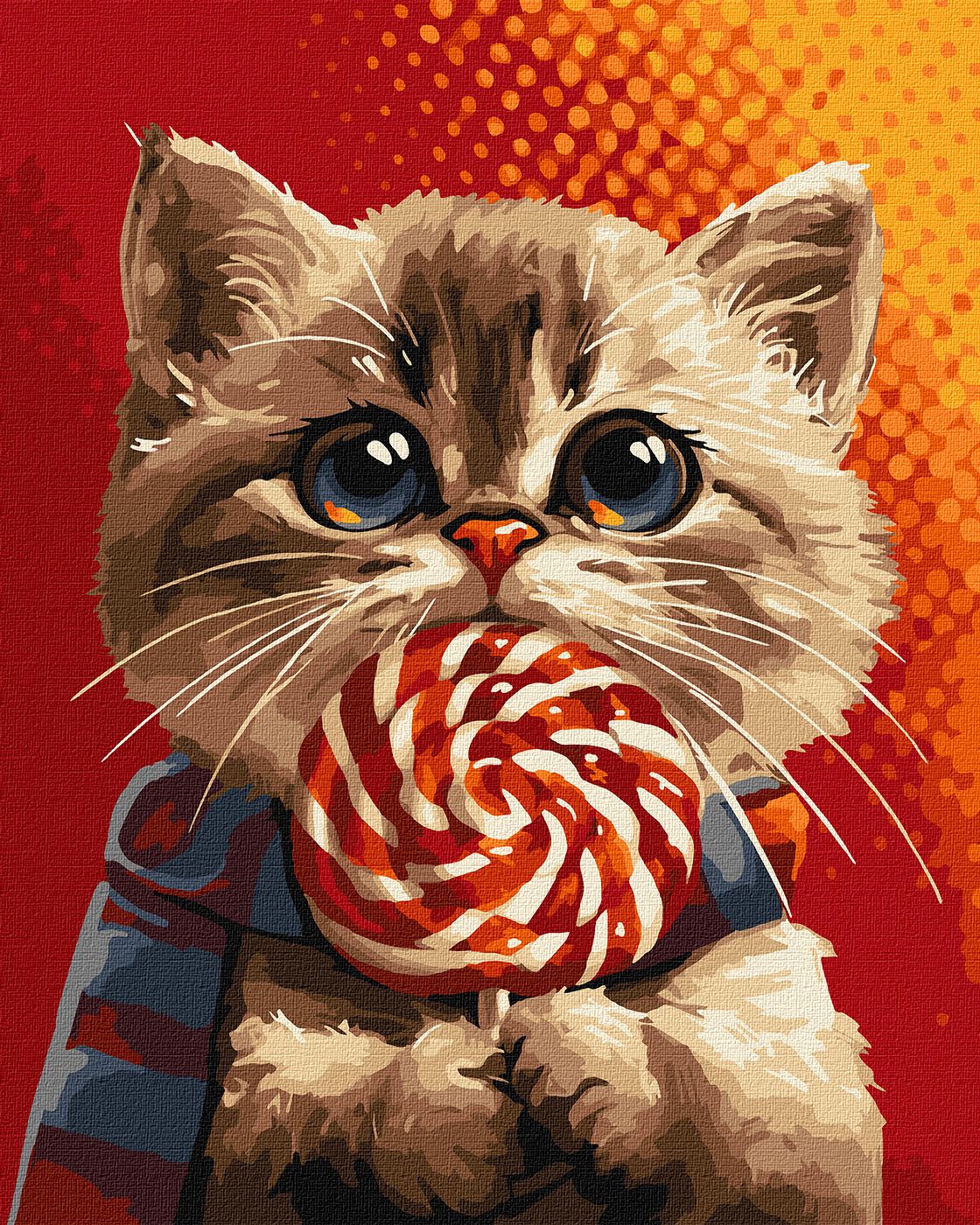 Картина по номерам Ideyka Котик с конфетой ©art_selena_ua 40х50 см (KHO6594) - Фото 1