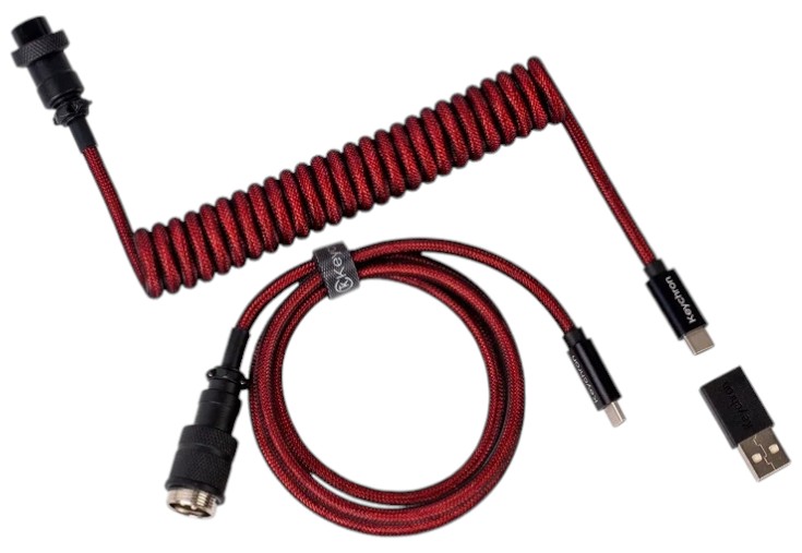 Кабель синхронизации данных Keychron Type-A/Type-C Premium Coiled Aviator Cable-Straight Red (CAB2_KEYCHRON) - Фото 1