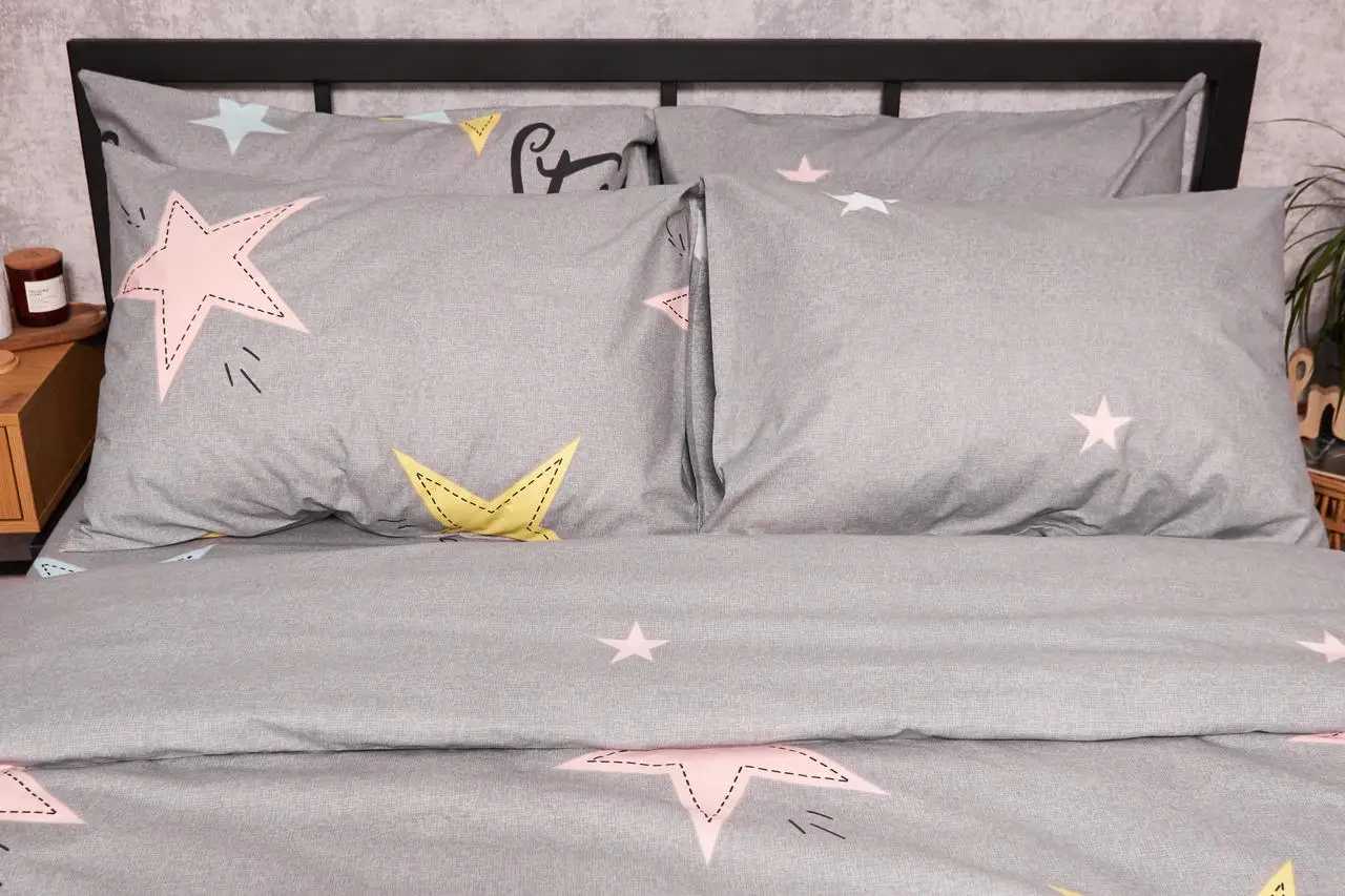 Наволочка Moon&Star Бязь Gold Люкс Gray Stars 60х60 см 2 шт. (MS-840000202) - Фото 1
