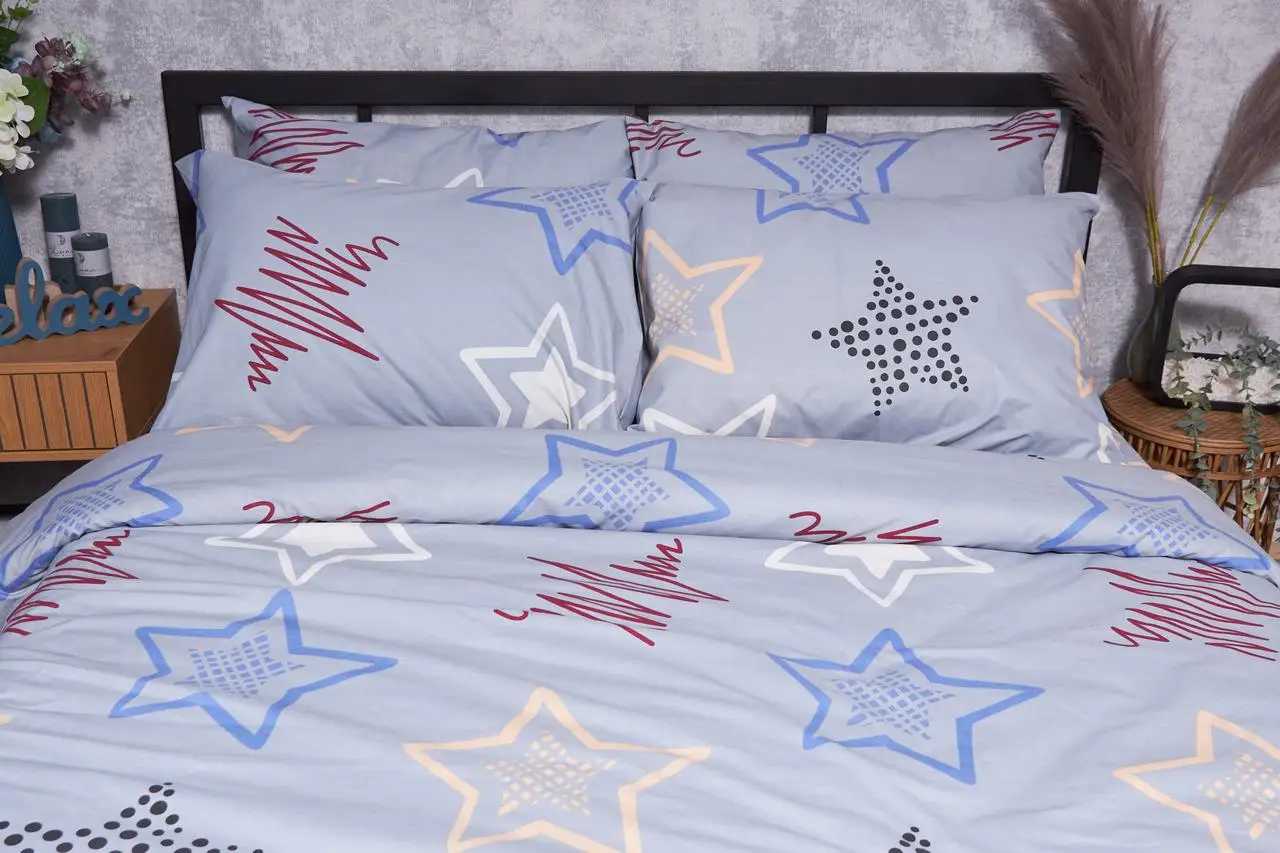 Наволочка Moon&Star Бязь Gold Люкс Light Stars 60х60 см 2 шт. (MS-840000250) - Фото 1