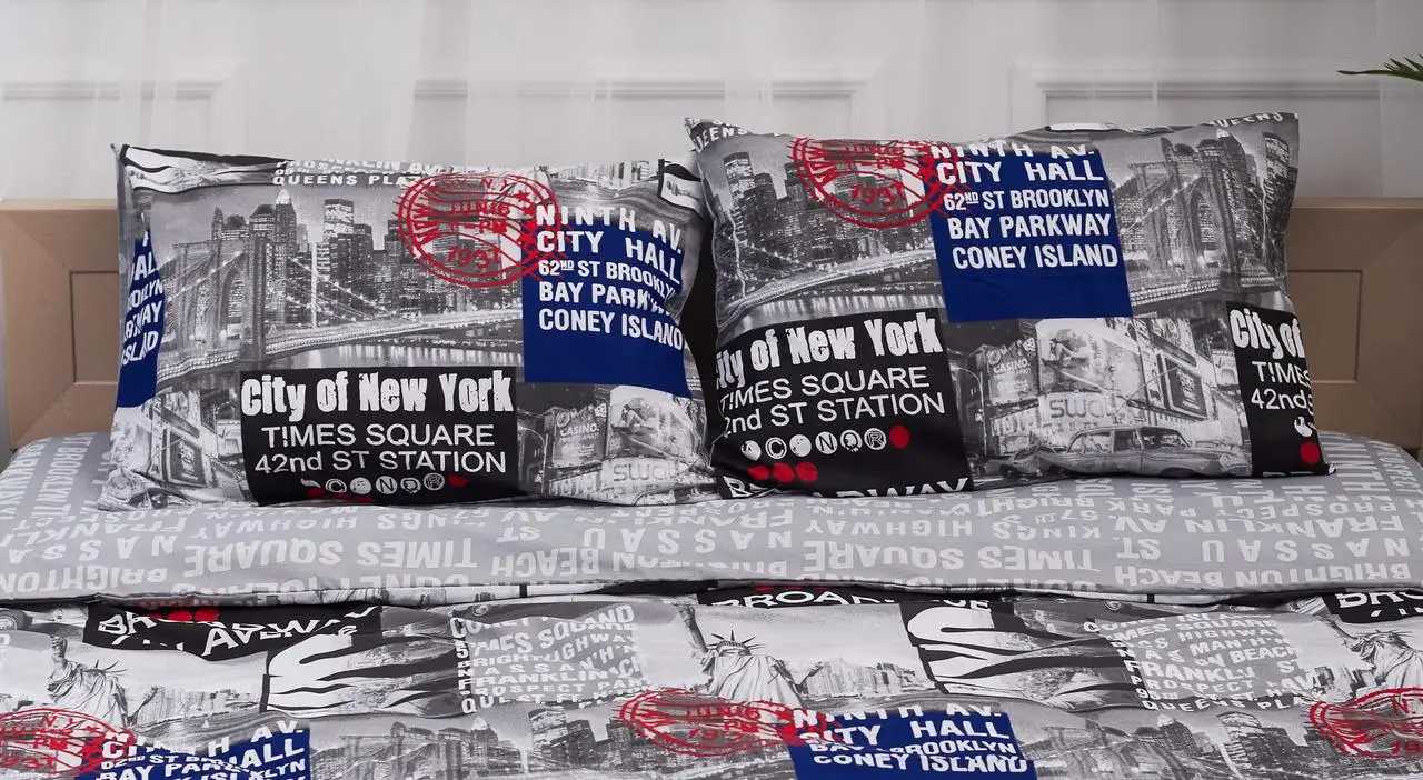 Наволочка Moon&Star Бязь Gold Люкс New York 60х60 см 2 шт. (MS-840000304) - Фото 1