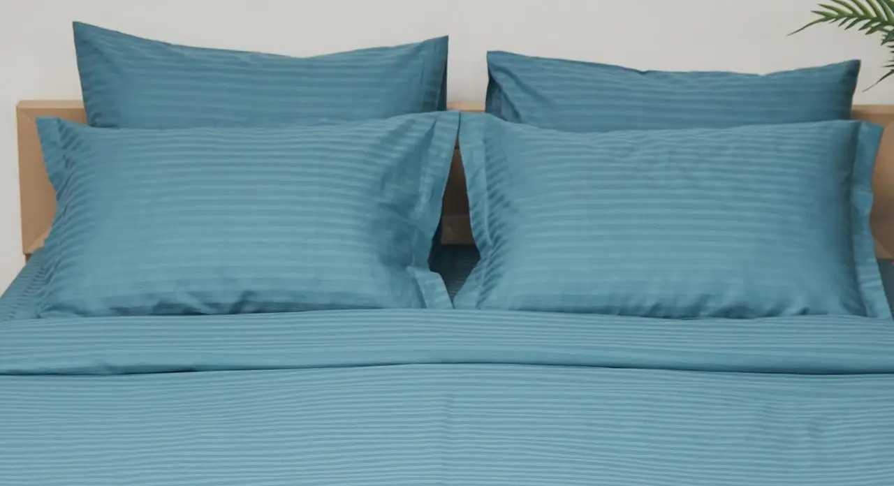 Наволочка Moon&Star Satin Stripe Stripe Green 70х70 2 шт. (MS-840000413) - Фото 1