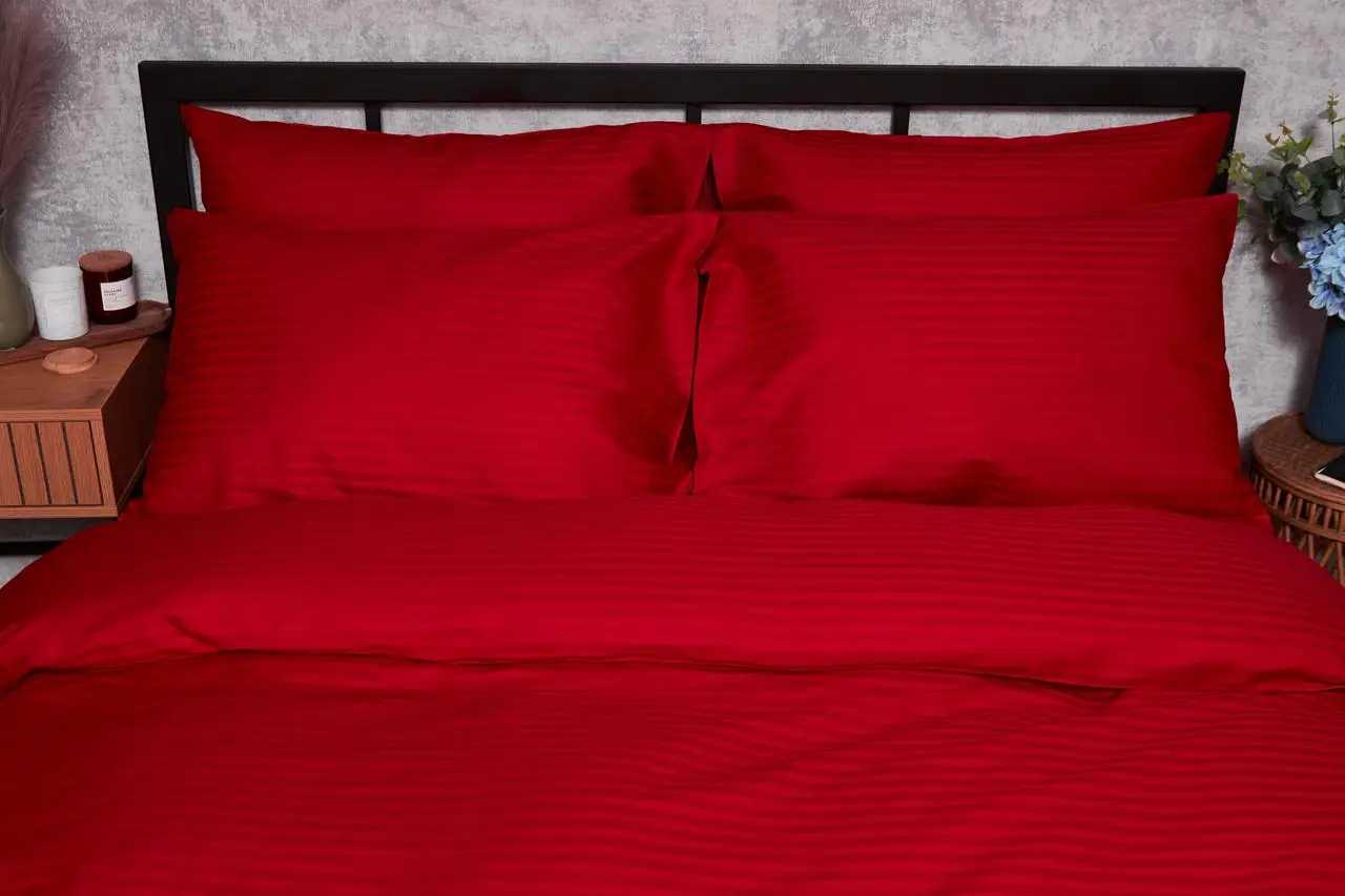 Наволочка Moon&Star Satin Stripe Stripe Red 60х60 см 2 шт. (MS-840000424) - Фото 1