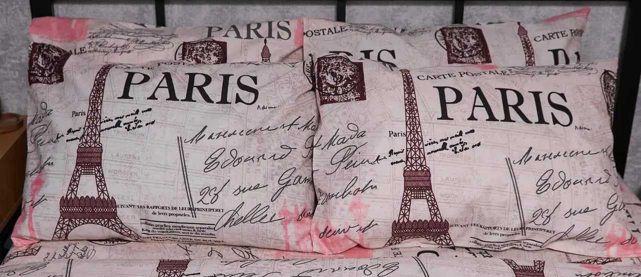 Наволочка Moon&Star Микросатин Premium Paris Souvenir 70х70 см 2 шт. (MS-840000563) - Фото 1