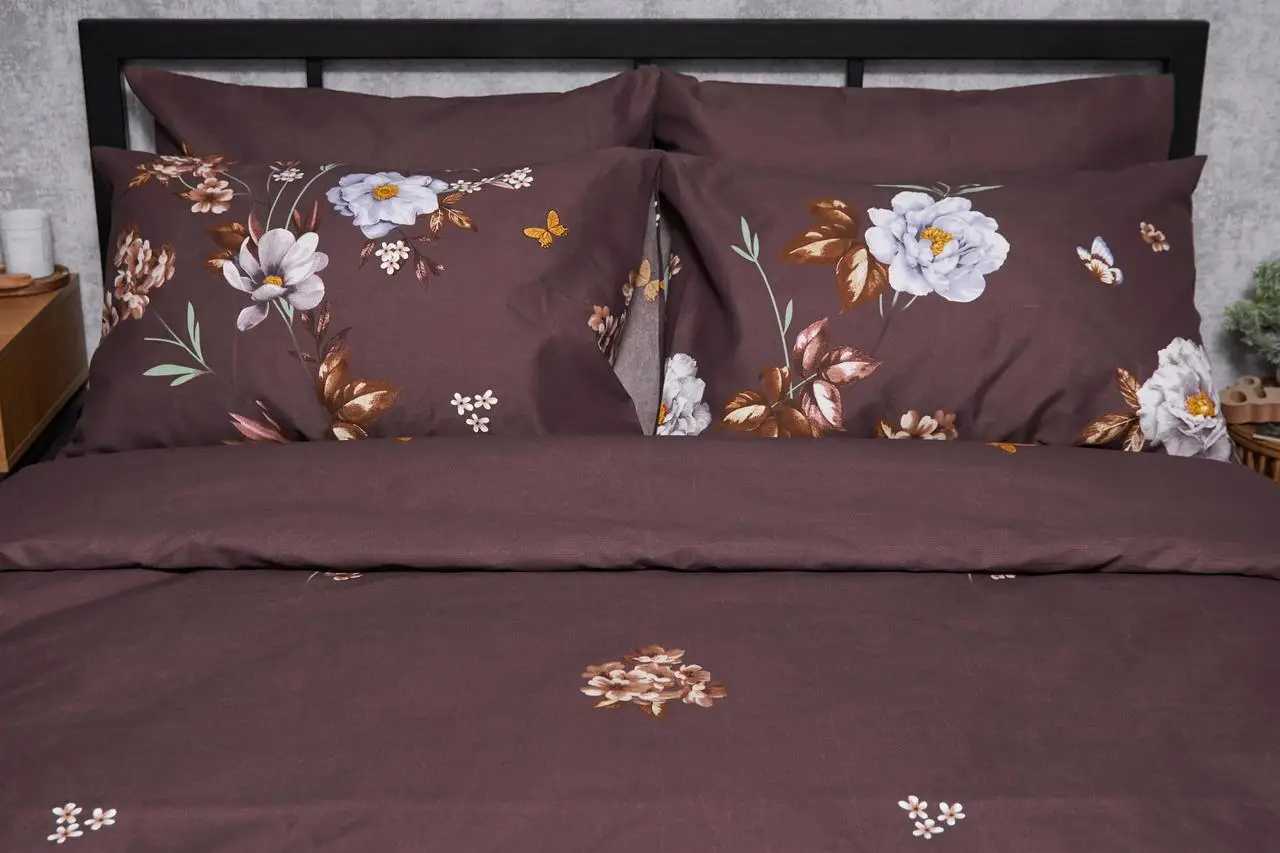 Наволочка Moon&Star Микросатин Premium Floral Mocha 70х70 см 2 шт. (MS-840000611) - Фото 1