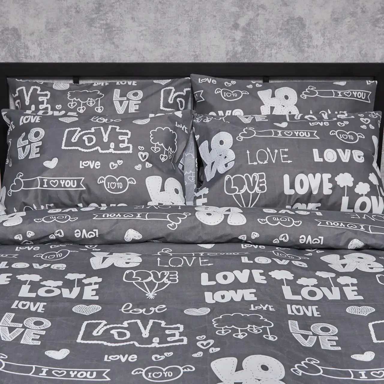 Наволочка Moon&Star Микросатин Premium Love Script 70х70 2 шт. (MS-840001115) - Фото 1