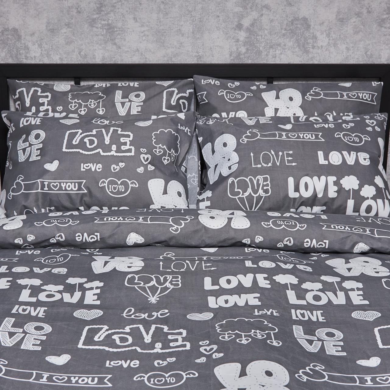 Наволочка Moon&Star набір Мікросатин Premium Love Script 50х50 2 шт. (MS-840001112) - Фото 1