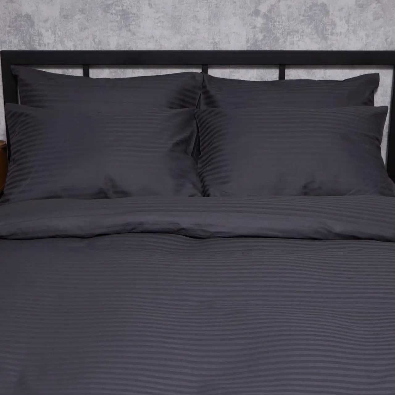 Наволочка Moon&Star Satin Stripe Dark Serenity 70х70 2 шт. (MS-840001247) - Фото 1
