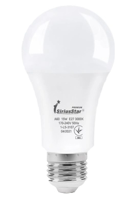 Лампочка светодиодная SiriusStar А65 15W-3000K-E27 - Фото 1
