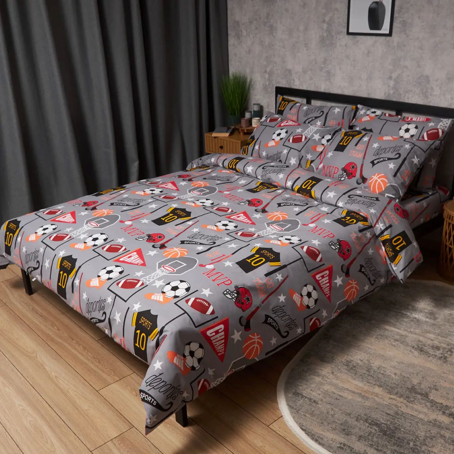 Купить Комплект постельного белья Moon&Star Бязь Gold Люкс Champion’s Rest 143х210 см нав. 4х70х70 (MS-820008909) - Фото 1 Комплект постельного белья Moon&Star Бязь Gold Люкс Champion’s Rest 143х210 см нав. 4х70х70 (MS-820008909) - Фото 1