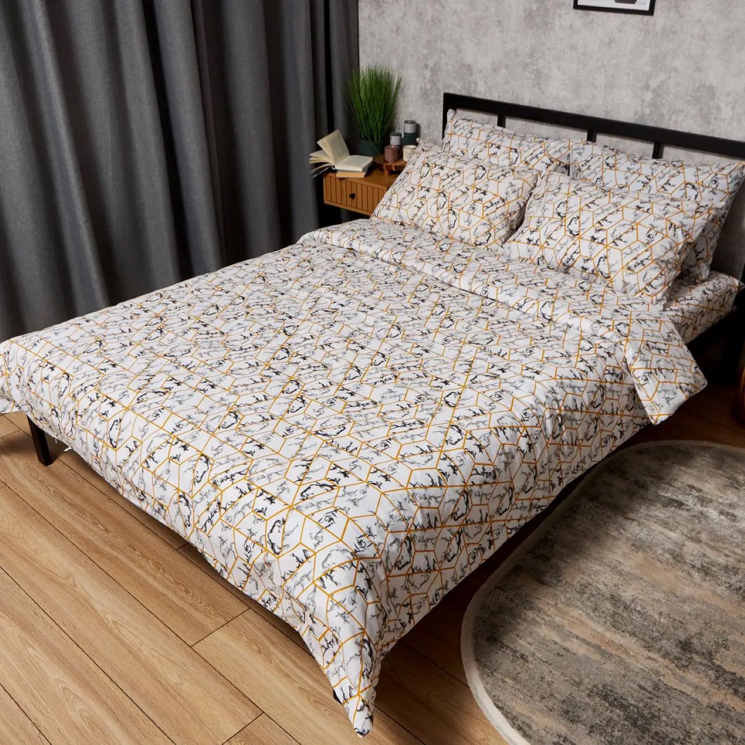 Купити Комплект постільної білизни Moon&Star Бязь Gold Люкс Modern Marble King Size 220x240 нав. 4х70х70 (MS-820009454) - Фото 1 Комплект постільної білизни Moon&Star Бязь Gold Люкс Modern Marble King Size 220x240 нав. 4х70х70 (MS-820009454) - Фото 1