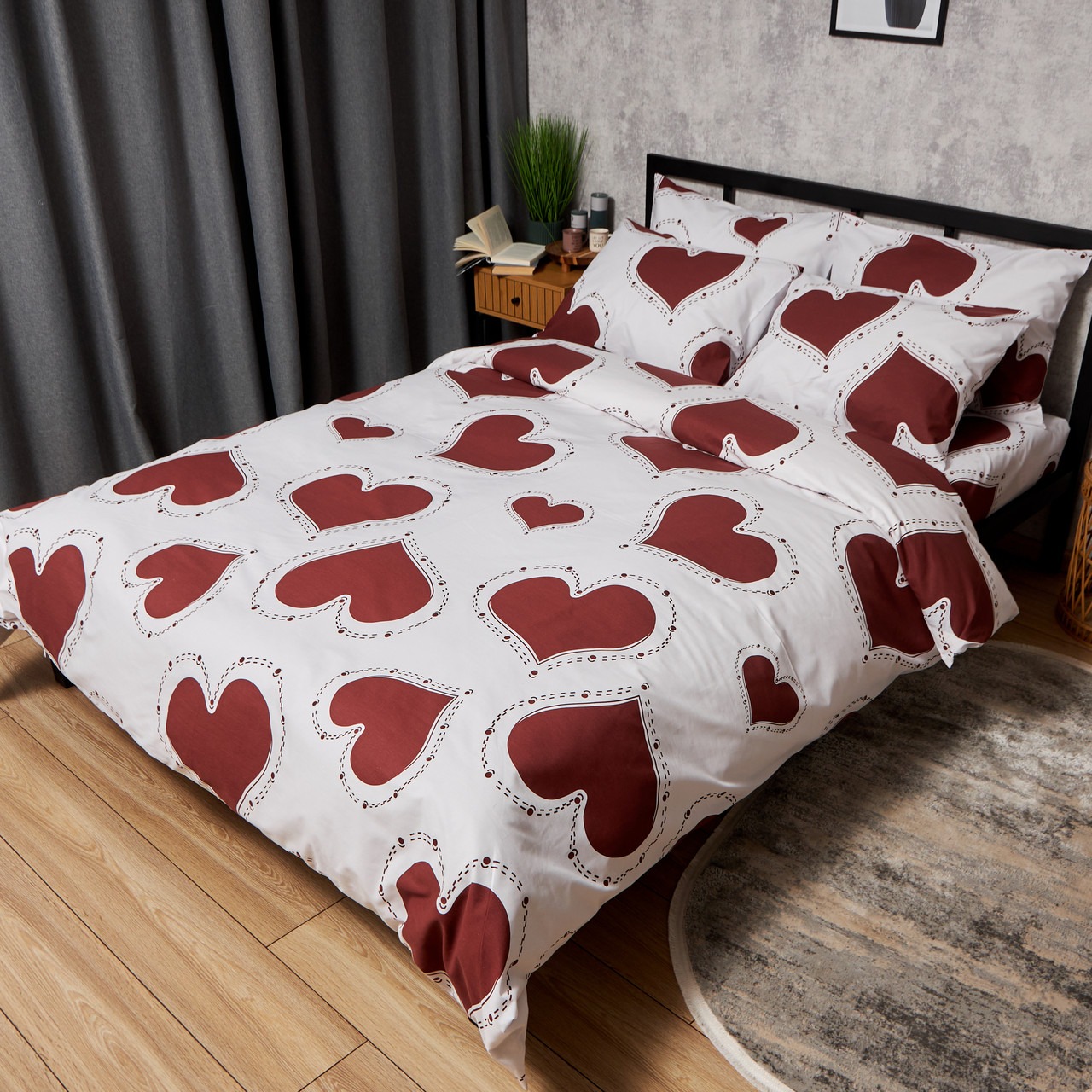 Купити Комплект постільної білизни Moon&Star Бязь Gold Люкс Romantic Mood King Size 220x240 нав. 4х70х70 (MS-820008754) - Фото 1 Комплект постільної білизни Moon&Star Бязь Gold Люкс Romantic Mood King Size 220x240 нав. 4х70х70 (MS-820008754) - Фото 1