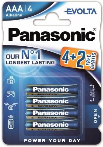 Батарейка тип AAA Panasonic EVOLTA AAA BLI(4+2) ALKALINE - Фото 1