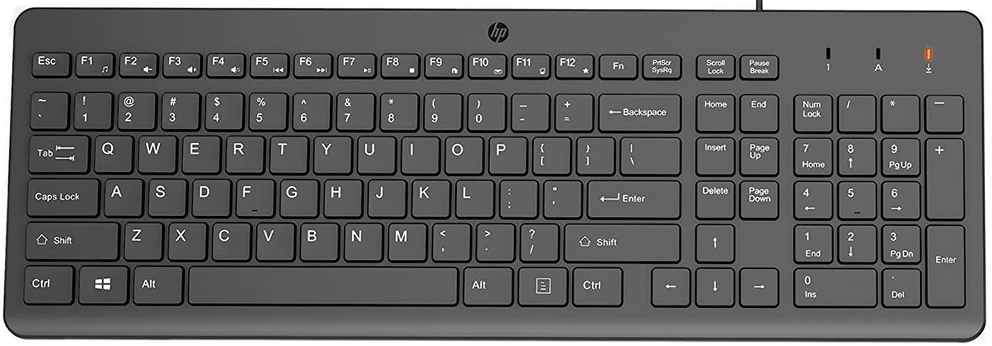 Клавиатура проводная HP 150 USB-A, EN/RU Black (664R5AA) - Фото 1