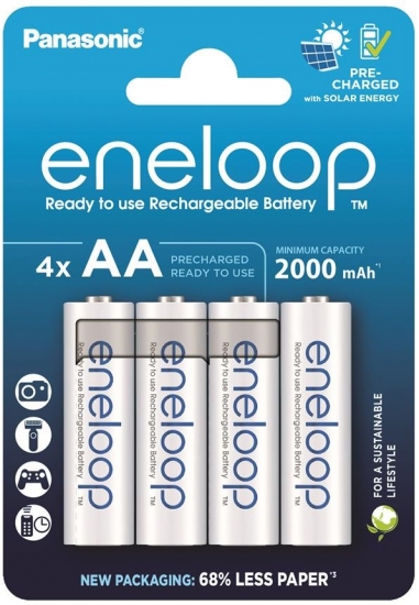 Аккумулятор тип AA Panasonic Eneloop NI-MH  AA 2000 mAh 4 шт. (BK-3MCDE/4CP) - Фото 1