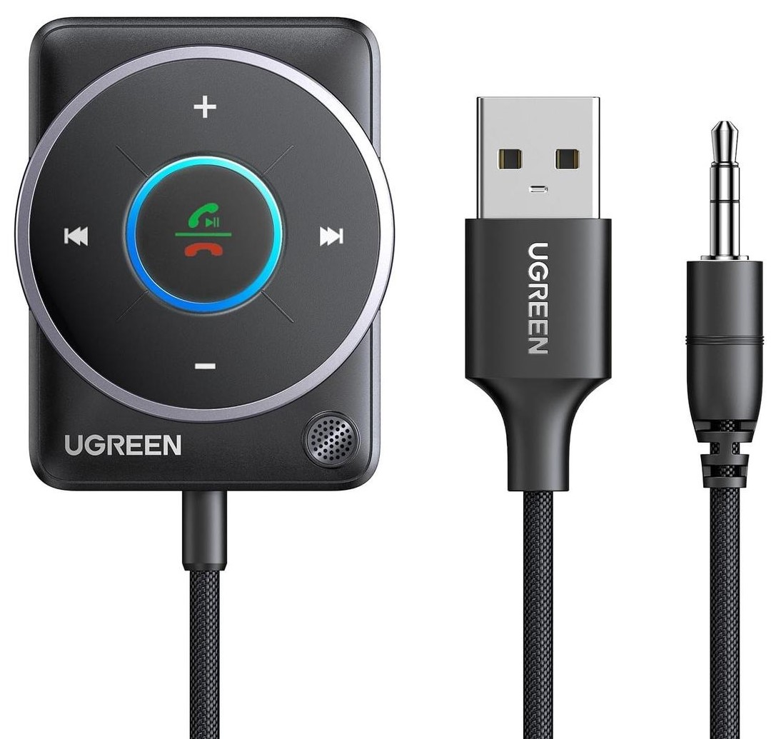 FM модулятор UGREEN CM723 Bluetooth 5.4 Car Receiver Audio Adapter Black (35002) - Фото 1