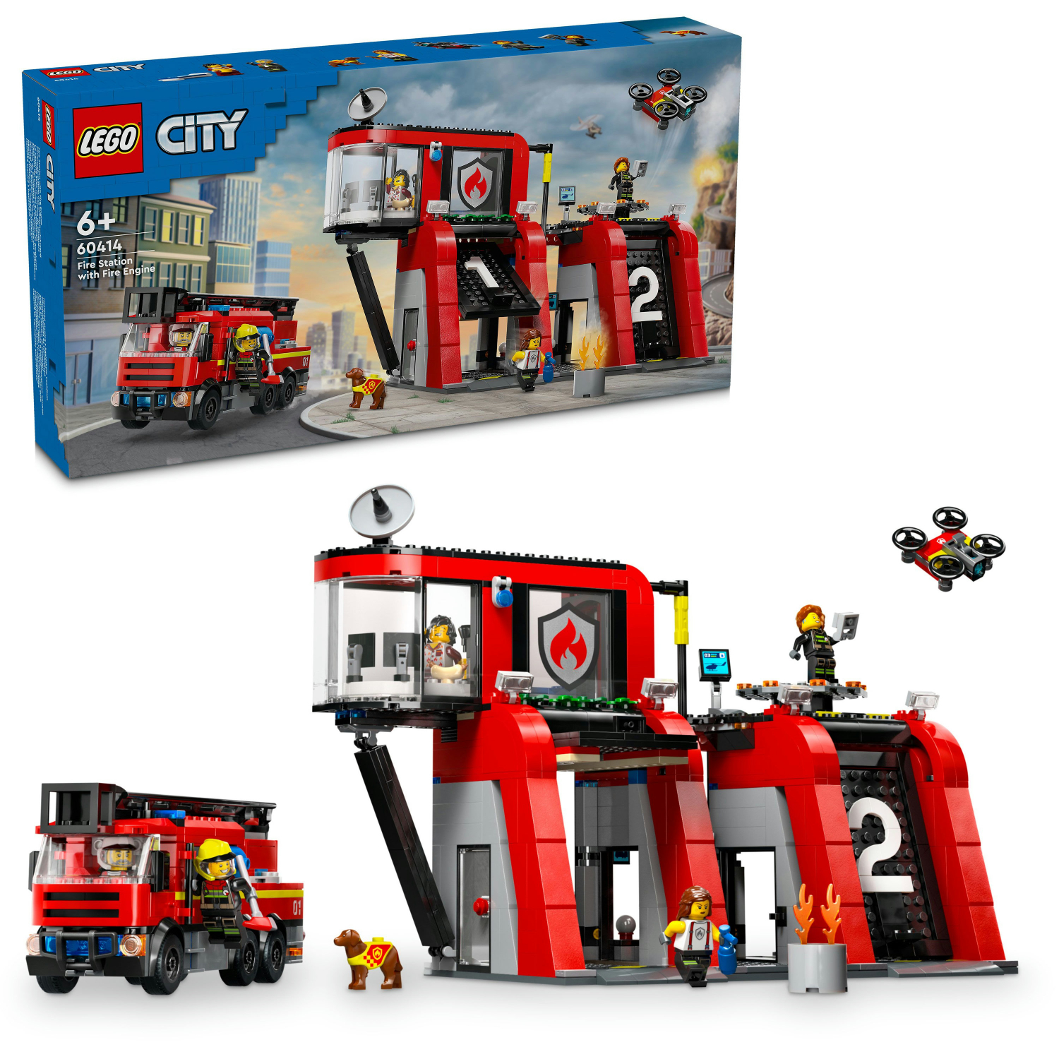 Конструктор LEGO City Пожарное депо с пожарной машиной (60414) - Фото 1