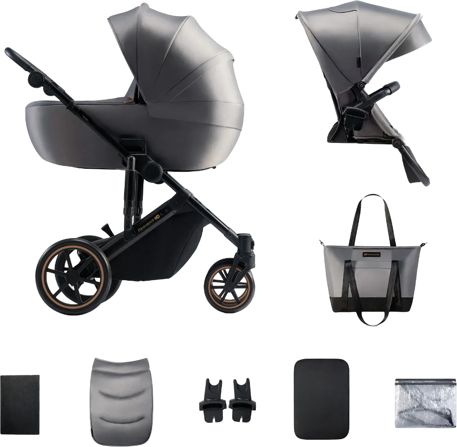 Коляска универсальная 2 в 1 Kinderkraft Prime 2 Shadow Grey (KSPRIM02GRY2000) - Фото 1