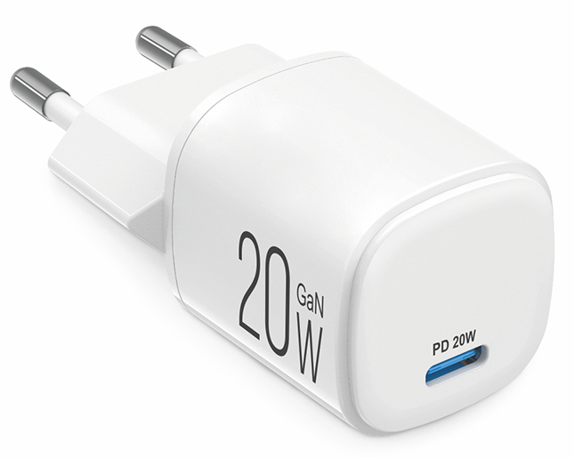 Сетевое зарядное устройство Brevia ePowerGaN PD20W USB-C (44020GCW) - Фото 1
