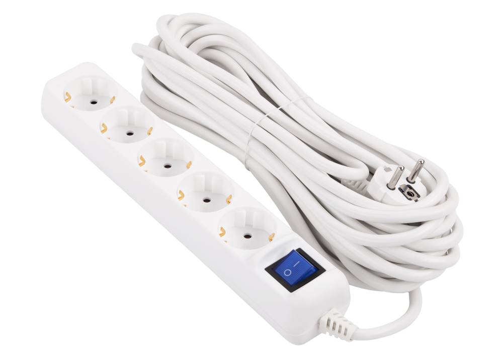 Сетевой фильтр 2E 5 розеток 10 м White (2E-U05ES15M10WH) - Фото 1
