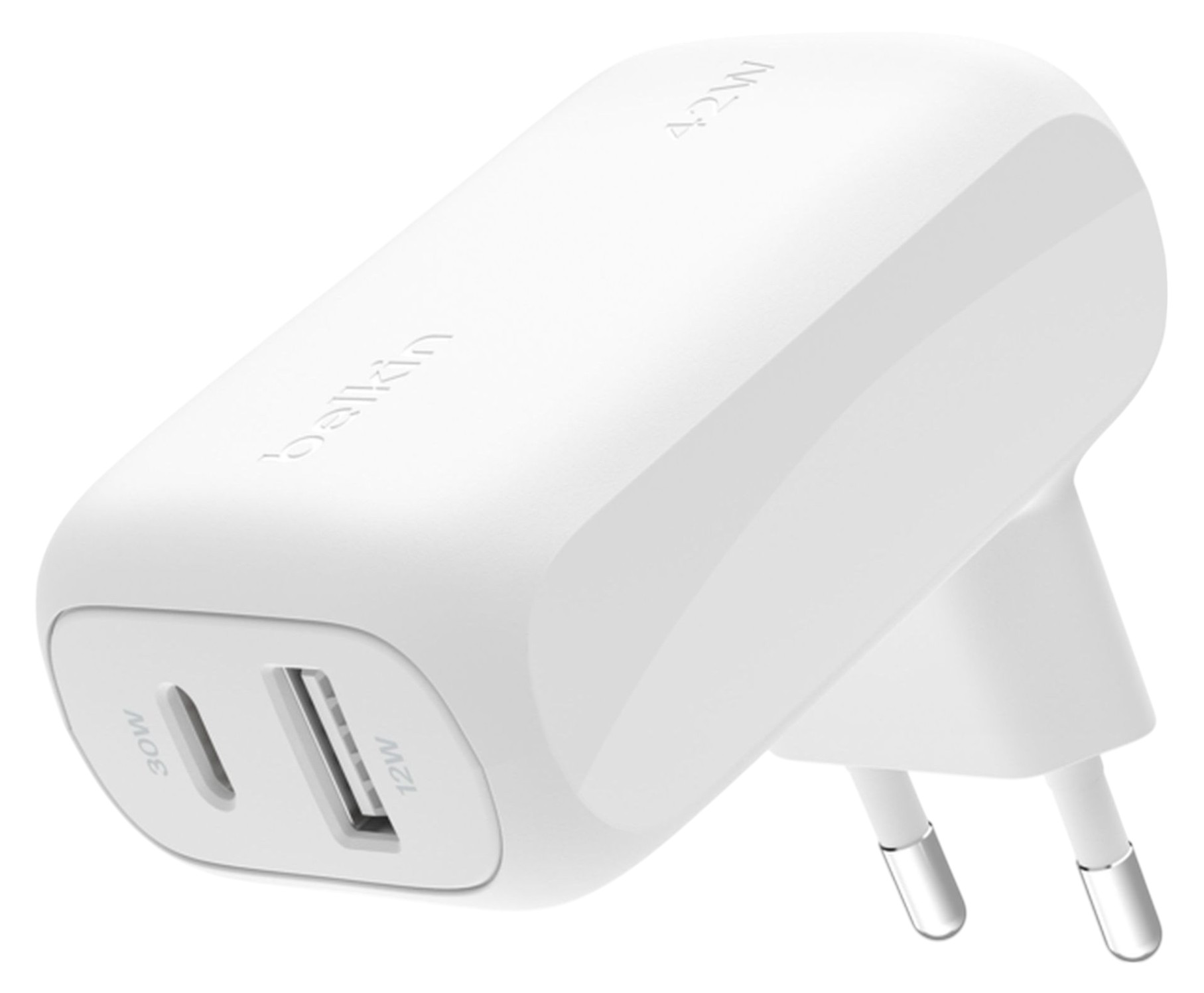Сетевое зарядное устройство Belkin 42Вт USB-C PD PPS 30Вт, USB-A 12Вт White (WCB009VFWH) - Фото 1