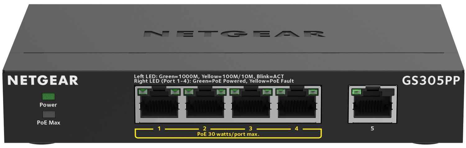 Коммутатор локальной сети (Switch) Netgear GS305PP (GS305PP-300EUS) - Фото 1