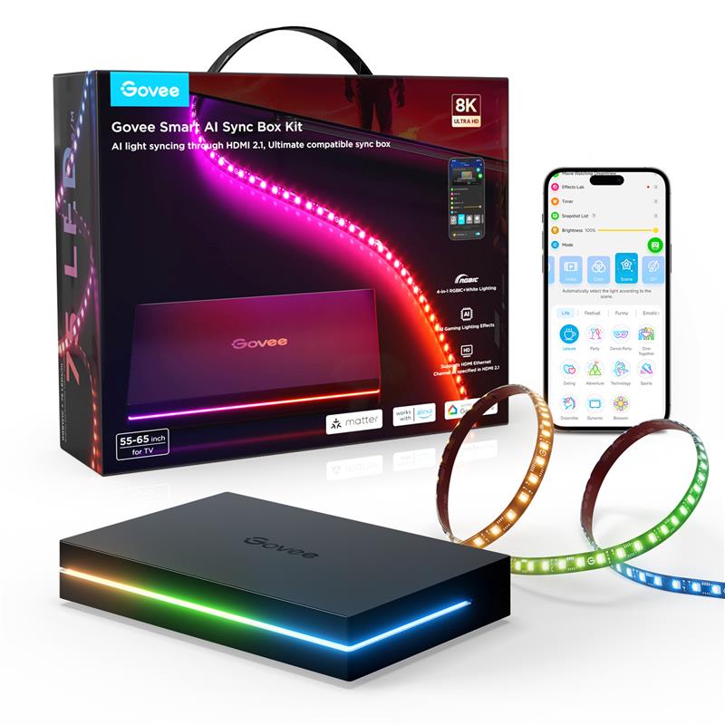 Светодиодная лента Govee H8604 Govee AI Sync Box Kit 2 (H8604C12) - Фото 1