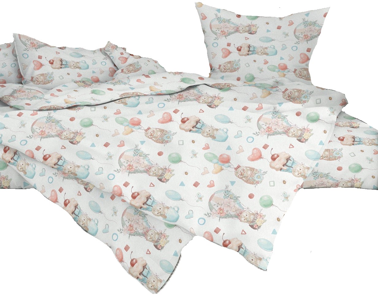 Комплект постельного белья детский Home Line поплин СОВУШКИ 112х147 см нав. 40х60 (193171) - Фото 1