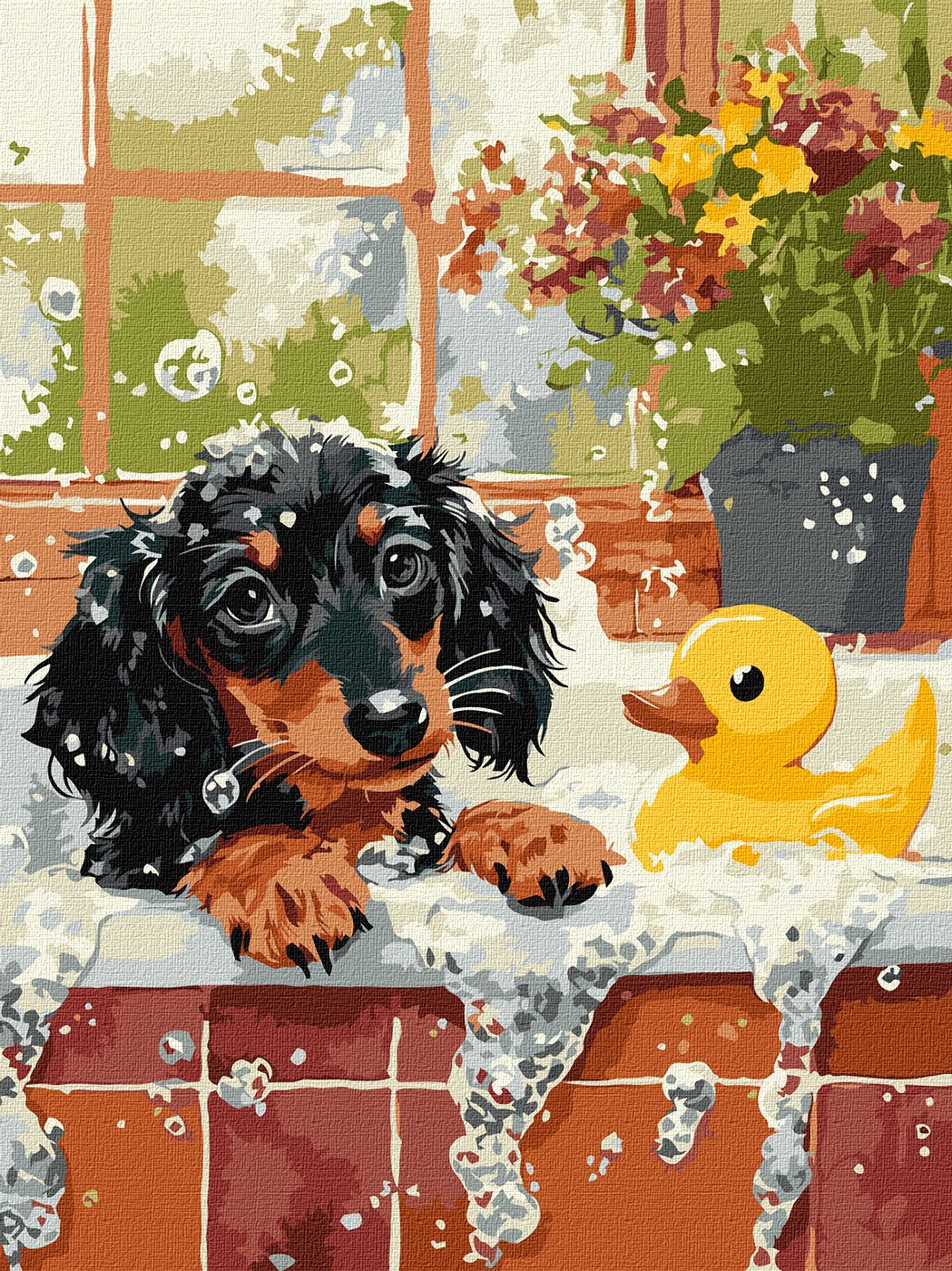 Картина за номерами Ideyka Купання з качечкою 30х40 см (KHO6811) - Фото 1