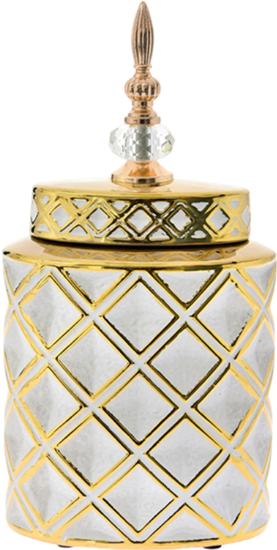 Ваза Al Decoration с крышкой 17.5x11.5x35 см (682-051) - Фото 1