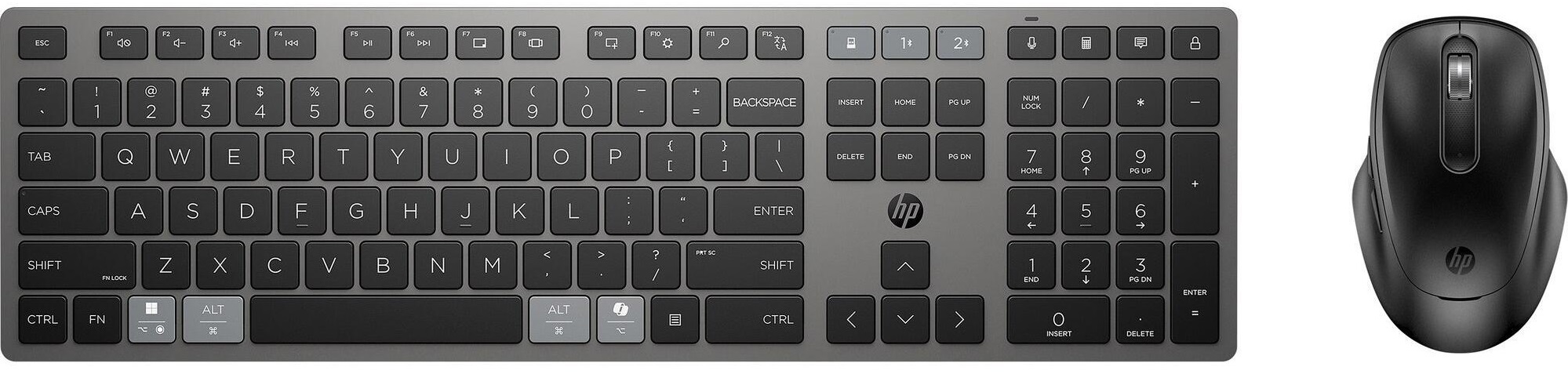 Клавиатура+мышь беспроводная HP 720 Multi-Device Rechargeable BT EN/UK Black (9T5A9AA) - Фото 1