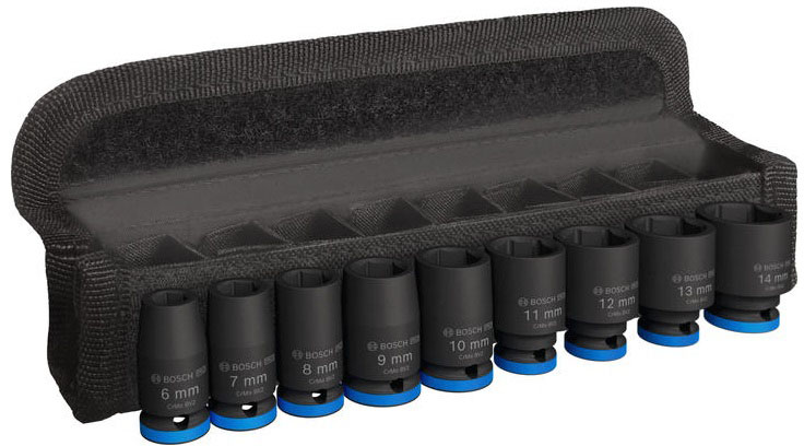 Набор торцевых головок Bosch Professional Standart 9 шт. 1/4" 25 мм (2.608.003.034) - Фото 1