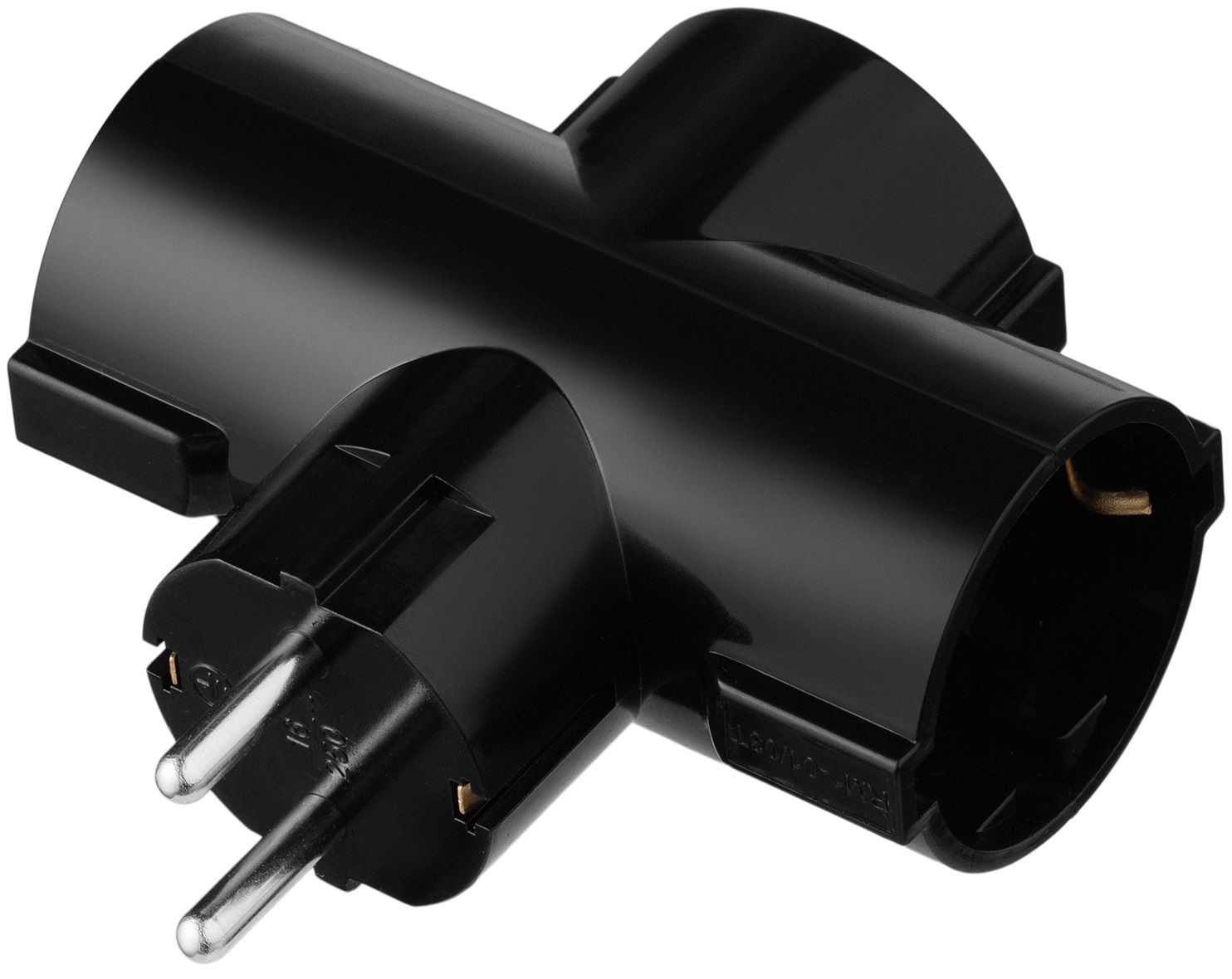Разветвитель 220В 2E 3xType F 16A Black (2E-AD0103BK) - Фото 1