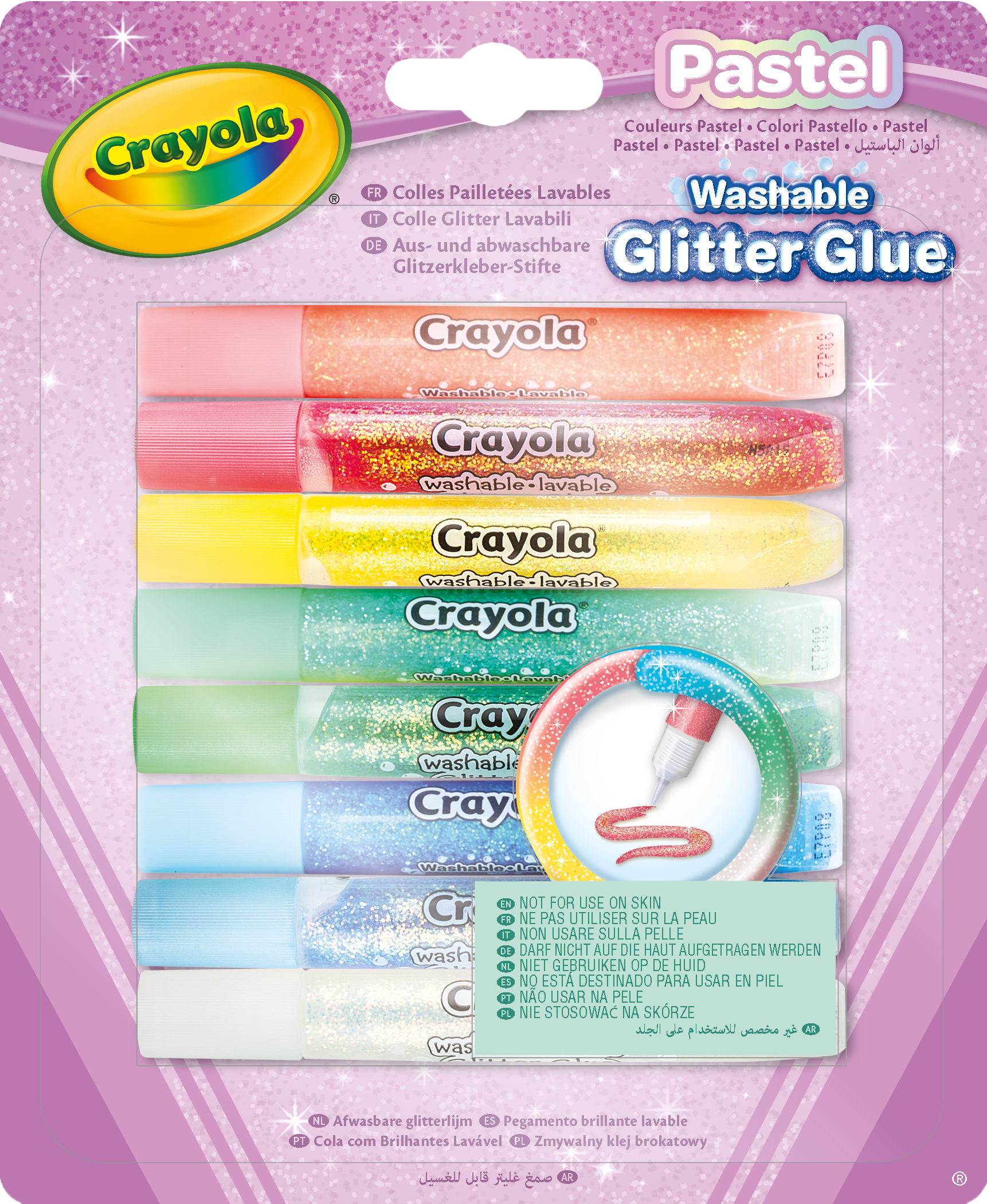 3D-маркер Crayola с блестками (washable), 8 шт (69-3524) - Фото 1